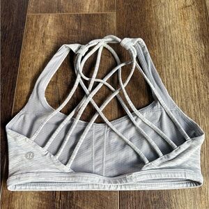 lululemon Gray/White Strappy Sports Bra